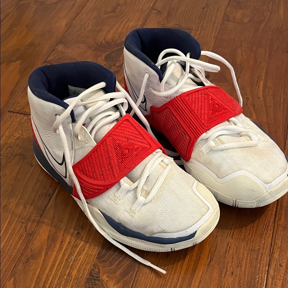 Nike Kyrie Kids' White and Red Sneakers